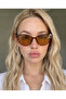 Nancy Brown Sunglasses Bitter Coffee Light Cat Eye Glasses Trend Color - 3