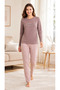 Women's Winter Viscose Pajama Set Long Sleeve Crew Neck Patterned Trousers m L XL XXL 89-160 - 3