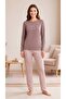 Women's Winter Viscose Pajama Set Long Sleeve Crew Neck Patterned Trousers m L XL XXL 89-160 - 4
