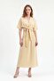 Women's Elastic Waist Long Skirt and Tie-Up Blouse Set