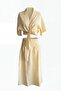 Women's Elastic Waist Long Skirt and Tie-Up Blouse Set - 6