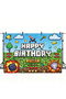 150X210cm MULTI Pixel style game Happy Birthday banner, game themed party background, birthday party