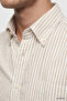 Ds Damat Slim Fit Beige Seersucker Short Sleeve Shirt - 2