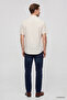 Ds Damat Slim Fit Beige Seersucker Short Sleeve Shirt - 3