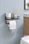 Adhesive Toilet Paper Holder with Spare Shelf Bathroom Organizer - 2