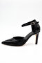 Women's Special Design Elegant Ankle Strap Pointed Toe Thin High Heel Black Patent Leather Evening Dress Shoes - 4