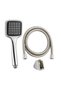 Black Shower Set Hand Shower Head Spiral Hose and Wall Mount Bathroom Shower Set - 5