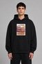 Rome Italy Design Pre-Printed Oversize Black Hooded Sweatshirt