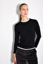 Garnili Long Sleeve Viscose Knitted Blouse - Black - 4