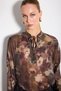 Hakim Collar Patterned Tencel Blouse - Green - 6