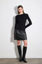 Long Sleeve Cotton Knitted Basic Blouse - Black - 2