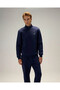 Zippered Navy Blue Men's Sweatshirt 6Wm1010 - 2