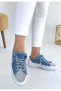 Enber Blue Denim Lace-Up Sneakers - 3