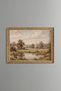 Calm Rural Scenery by the Pond - Vintage Patterned Painting - Fine Model