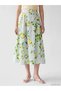 Alita City Xside Green Printed Midi Women's Skirt with a Difference - 2