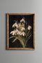 White Snowdrops on a Dark Background - Vintage Patterned Painting - Fine Model