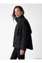 Two Mt Shop Quality Lcw Everyday Black Scarf Detailed Quilted Women's Puffer Coat - 3