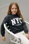 3 Thread Nyc Printed Crew Neck Unisex Kids Sweatshirt