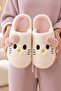 Women's 3-Piece Powder Red Beige Hello Motif Bow Detailed Furry 3 cm Home Slipper Set Byndset11 - 7
