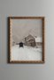 Horse Carriage on Snowy Village Road - Vintage Patterned Painting - Fine Model
