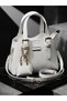 White Charmlı Adjustable Strap Mini Hand and Shoulder Bag - - 3