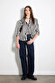 Striped Satin Shirt - Black - 2