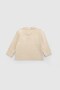 Organic Cotton Cream Long Sleeve Baby T-Shirt - 4
