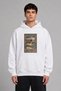 Historical Ethnic Romania Carpet Design Pre-Printed Oversize White Hooded Sweatshirt