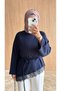 Women's Lace Tunic - Navy Blue - 4
