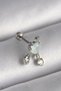316L Steel Silver Color White Minelik Heart Dangle Zircon Stone Detail Tragus Piercing