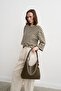 Rffia Charmlı Casual Shoulder Bag Haki - 4