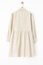 Beige Button Closure Girls' Long Sleeve Dress with Cap Detail 20701 - 4
