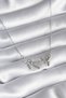 316L Steel Silver Color Zircon Stone Wing Heart Model Women's Necklace
