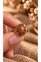 Star Stone Natural Stone Vintage Adjustable Copper Women's Ring - 4