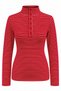 2256 Women's Striped Stand Collar Half Placket Buttoned Blouse Red