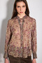 Shawl Patterned Blouse with Judge Collar - Green - 4