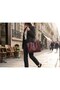 Burgundy Soft Leather Shoulder Bag 31X24 cm Daily Women's Bag with Extra Makeup Bag - 2