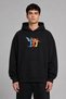 Angels Design Pre-Printed Oversize Black Hooded Sweatshirt