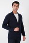 Comfort Fit Flexible Wool Buttoned Navy Blue Knitwear Jacket 05 - 5