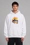 Architectural Work Design Pre-Printed Oversize White Hooded Sweatshirt