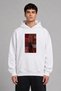 Mixed Ethnic Carpets Design Pre-Printed Oversize White Hooded Sweatshirt