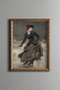Ice Skating Woman - Vintage Patterned Painting - Slim Model
