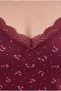 Women's Cotton Basic Tulip Patterned Lace Detailed Thin Strap V-Neck Undershirt - 3