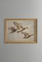 Three Geese Flying in the Sky - Vintage Patterned Painting - Fine Model