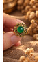 Agate Natural Stone Daisy Motif Vintage Adjustable Copper Women's Ring - 3