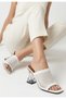 White Knitwear Transparent Heeled Akva Slippers - 2