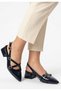 Siwan Navy Blue Patent Leather Heeled Shoes - 2