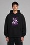 Rituel Music Design Pre-Printed Oversize Black Hooded Sweatshirt