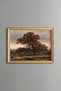 Red Leafed Tree in Autumn - Vintage Patterned Painting - Fine Model