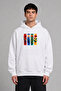 4 Different Floral Designs Pre-Printed Oversize White Hooded Sweatshirt